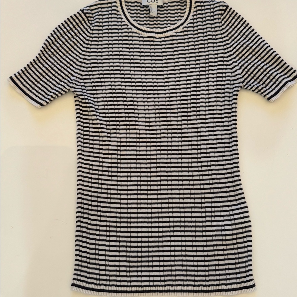COS Monochrome Striped Knit Tee